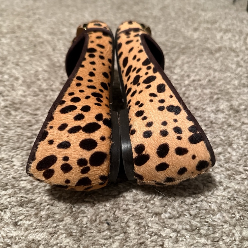 Tory Burch Animal Print Flats with Gold Studs - Picture 8 of 8